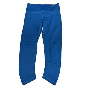 prAna Women's Leggins Blue Cropped Capri Textured Solid Blue Size XS